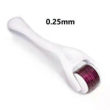(0.25mm red white) Derma Roller for Facial Body Hair Growth,540 Needles, Micro Face Roll Tool, Skin Beard, 0.2mm, 0.25mm, 0.3mm