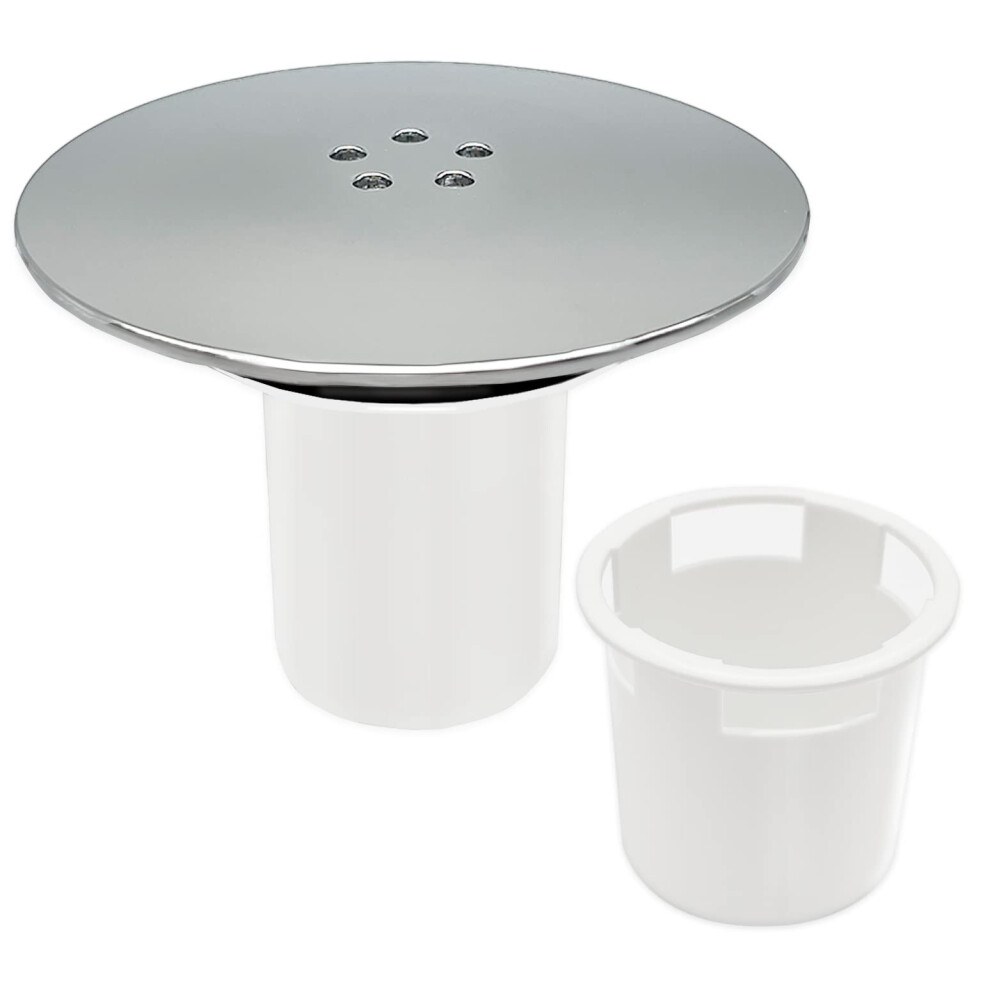 Shower Drain Cover Replacement, 90Mm/115Mm High Flow Shower Plughole Cover Chrome, Shower Waste Trap Cover, Removable Top Fitting Cap Parts 5051226633645