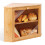 Leader Accessories Corner Bread Bin Bamboo Two-Layer Bread Box for Kitchen Corner fit 12.6"x12.6"x13.4" 1