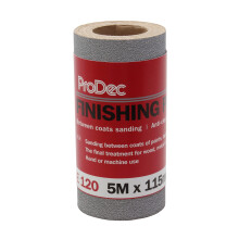 ProDec 5m Roll 120 Grit Coarse Grade Finishing Paper for Sanding Between Coats of Paint or Varnish