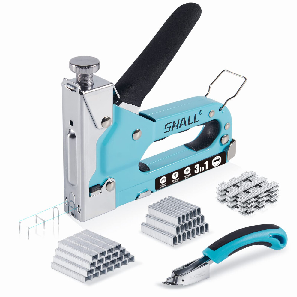 Shall Heavy Duty Upholstery Staple Gun Kit - 3-In-1 With 3000 Staples, Remover & Manual Brad Nailer 5051226659096