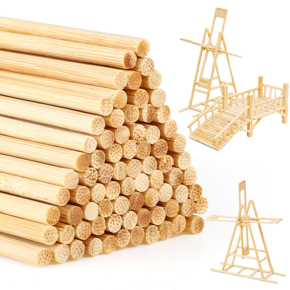 150Pcs Wooden Sticks, 30Cm X 3 Mm Wooden Dowels For Craft Round Bamboo Sticks Fo 5003248884277