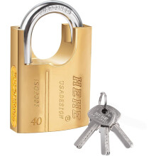 Heavy Duty Padlock High Security Brass Closed Shackle Padlock with 3 Keys Used for Warehouse, Container, Garage, Shutter, Storage Units, Sheds