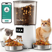 Automatic Cat Feeder for 3 Cats, 6L/25 Cups Smart WiFi Pet Feeder, Strong Anti-Jam System, Dual-Effect Desiccant Cat Food Dispenser