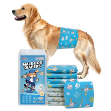 Dono Dog Nappies Male, 30% widened, 40 Count Dog Belly Bands Disposable, Dog Diaper Wraps, 2 Style Designs, Super Absorbent