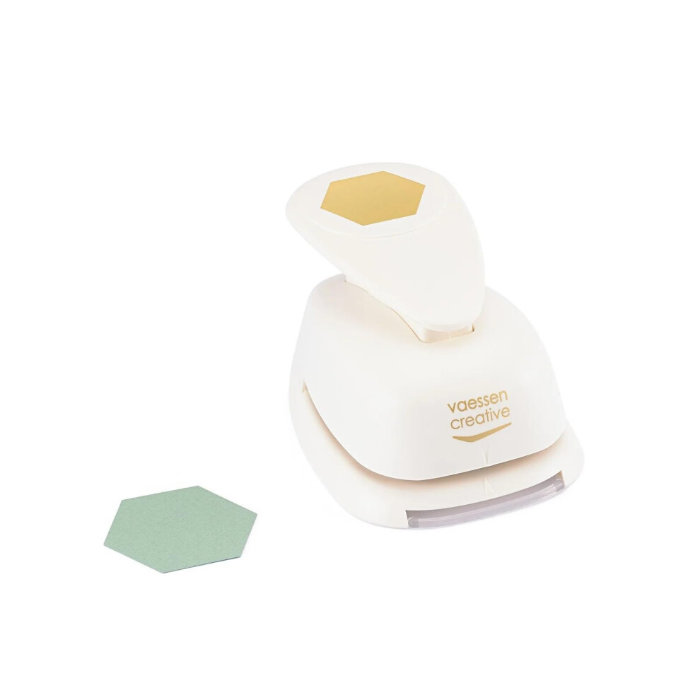 Vaessen Creative Craft Paper Punch, Hexagon, 1.5 Inch, For Diy Projects, Scrapbooking, Card Making And More, White/Pink 5051226706738
