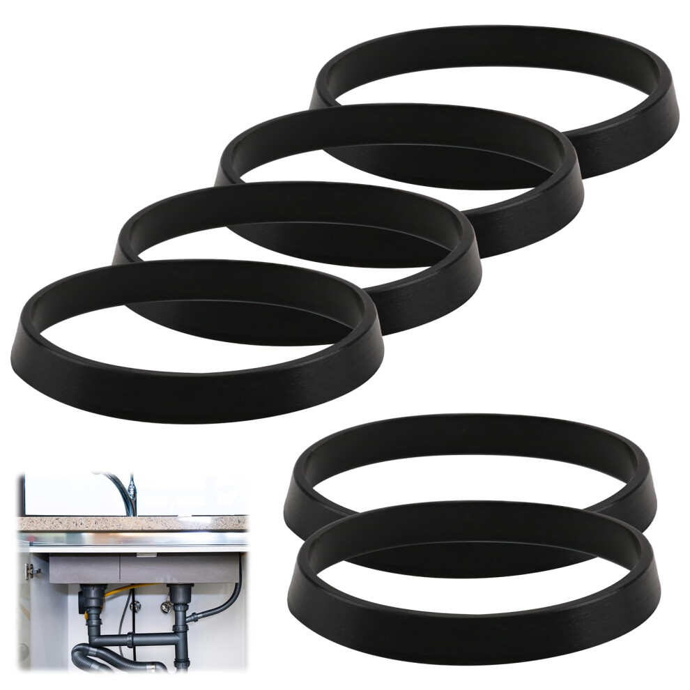 6 Pcs Rubber Washers, 40Mm Rubber Seal Silicone Gasket Waste Pipe Seal Ring Sink Plumbing Parts Cone Seal Ring Slip Joint Washer For 1 1/2 Inch 5051226645464