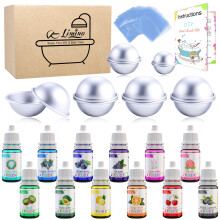 12 Pieces Bath Bomb Mould Set with Soap Dyes, Shrink Wrap Bags - DIY Bath Bombs Making Supplies Kit