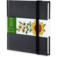 Ohuhu Alcohol Marker Sketchbook - 200GSM Heavyweight Paper, 60 Pages (30 Sheets), No Bleed, Square 6.36.3" (16x16 cm), PU Cover