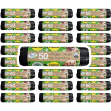 1200 TidyZ Dog Poo Bags. Made from 100% Recycled Plastic. Extra Strong, Extra Large Pet Waste Bags. Tie Handles. On a Roll. Unscented. Leakproof. 24