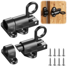2 Pcs Door Bolt Spring Latch, Door Latch Black, Gate Bolts for Wooden Gates, Latch Lock Black Bolt for Windows, Cabinet Doors, Garden Gates