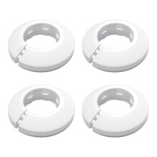 White PP Plastic Pipe Cover – Fits 32mm Pipes, Decorative Cover for Water Pipes, Radiator Wall Hole Protection