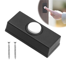 Wired Bell Push Button, Universal Black Wired Doorbell Button with 2Pcs Screws Wall Mounted Non-Illuminated Weatherproof Plastic Button Fit Most Door