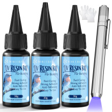 Minlebao UV Resin Kit with UV Light for Resin, 90g Crystal Clear UV Glue & Fast-Curing Resin Kit