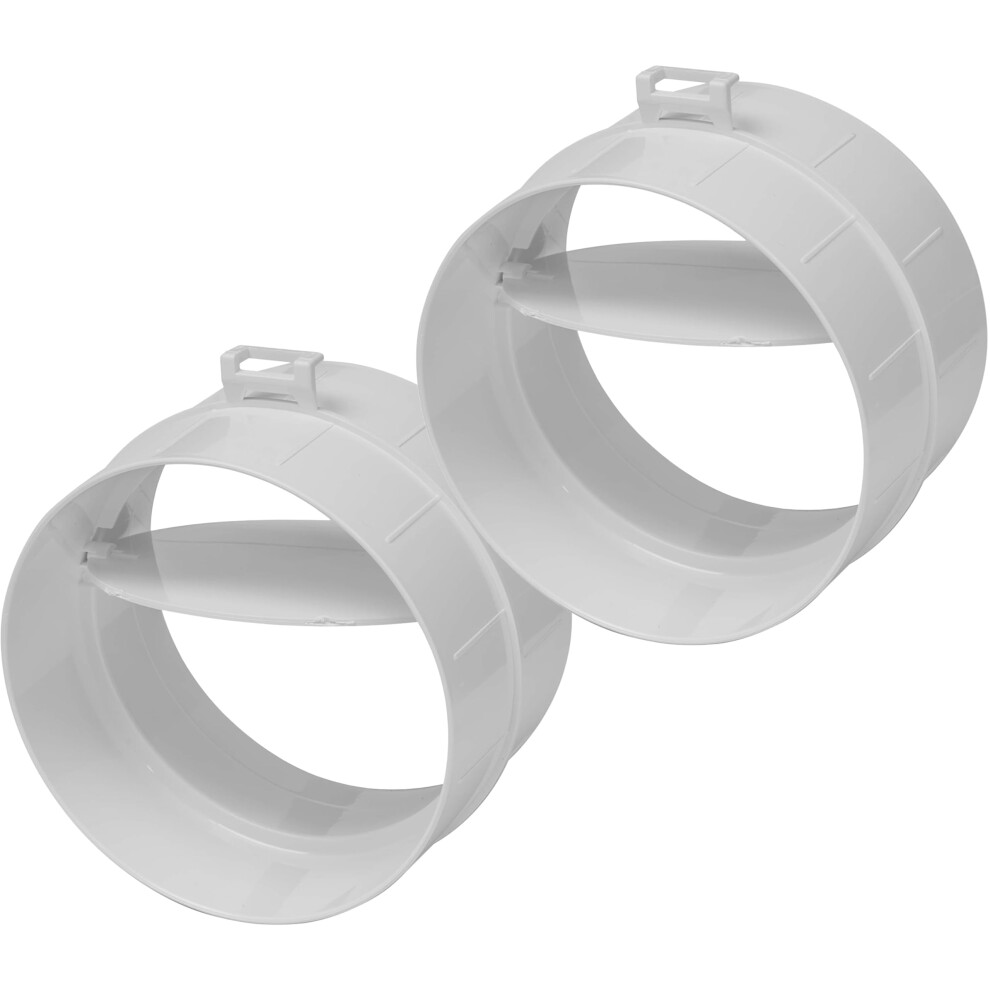 Vent Systems 100 Mm / 4" Inch Backdraft Damper Stopper - Pack Of 2 - Male Fit Dryer Vent Backflow With Shutter - Abs Plastic 5051226642678