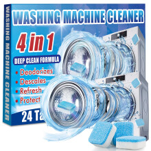 Washing Machine Cleaner, Deep Clean 24 Tablets for Year-Round, Descaling Agent, 4 in 1 Function, Suitable for HE