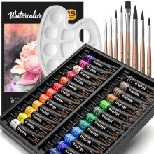 Nicpro 60 PCS Watercolour Paint Set for Adults, Beginner & Artists, 24 Tubes Water Colour Paint Kit with 25 Watercolor Paper
