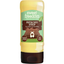 Sweet Freedom Pistachio Syrup 350 g – Vegan Drizzle for Coffee and Pancakes, Naturally Sweetened with Fruits, Only 13 Kcal Per Teaspoon (Pack of 1)