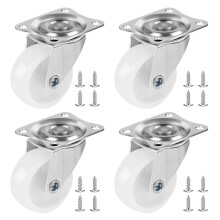 Flintronic 4 PCS Swivel Castors, 40mm Castor Wheels without brake (1.5 Inch), Furniture Trolley Wheel with Double Ball Bearings