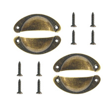 Lmyzcbzl Shell Handle, 4 Pcs Retro Door Handle, Cabinet Handles, Shell Cup Handles, Drawer Handle, for Cabinet, Drawers, Closet, Furniture Accessories