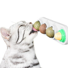 AMSGANK Catnip Toy for Cat, Wall Catnip Balls Roller for Cat Licking Natural Rotating Teeth Cleaning Dental Toys Chew Toys for Indoor Kitten Teething