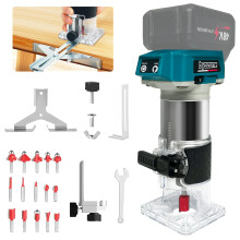 Cordless Wood Router Trimmer for Makita 18V Battery, 6 Variable Speeds Wood Trimmer Set 800W