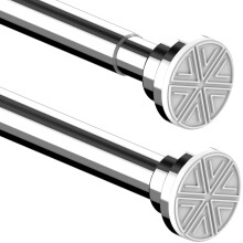 Curtain Poles No Drilling Tension Curtain Rods Extendable Shower Curtain Pole Heavy Duty Tension Rod Shower Pole for Bathroom, Window, Door, Closet