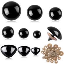 SANNIX Pack of 90 12-30 mm Safety Eyes and Safety Noses, Large Black Safety Eyes for Crochet Animals