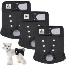 UFO PET Dog Period Heat Pants for Season Incontinence, Super Absorbent Washable Dog Puppy Nappies Female Large, Doggy Knickers for Season 3 Pack