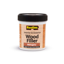 Rustins AWOOM250 Acrylic Wood Filler, Mahogany, 400g- Multi-Purpose Wood Repair Compound for Cracks, Gaps, & Surface Imperfections – Quick-Drying