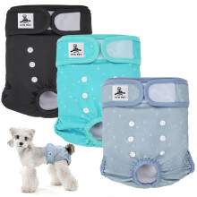 UFO PET Dog Period Heat Pants for Season Incontinence, Super Absorbent Washable Dog Puppy Nappies Female Large, Doggy Knickers for Season 3 Pack