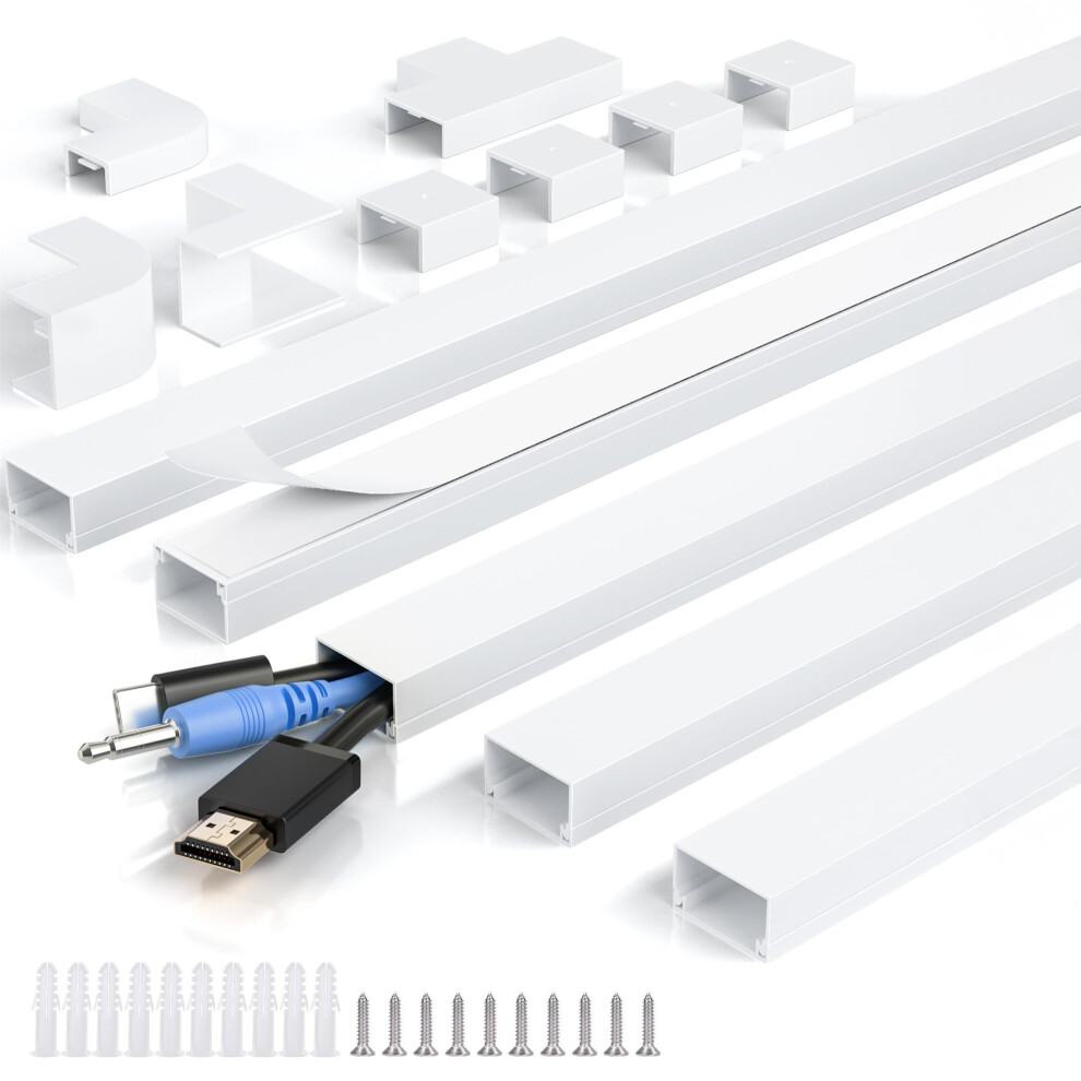 Mudeela Cable Trunking Kit, 2M Trunking For Tv Cables, Self Adhesive Wall Cable Tidy 5051226641954