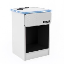 X-Rocker Carbon-Tek 36cm Width, RGB LED Bedside Table & Drawer - Neo Fibre Lighting, Wireless Charging, Storage Shelf
