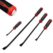 WISEUP 4-Piece Pry Bar Set,8",12",18",24" Heavy Duty Crowbar with Thicker Strike Caps for Prying,Demolition,Automotive Mechanic Hand Tools