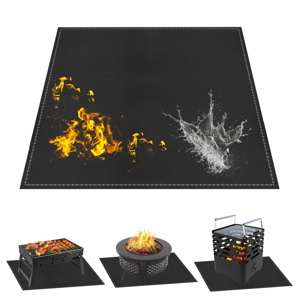 Fireproof Fireplace Mat Fire Resistant, 96 X 96Cm Hearth Rugs For Fireplaces, Hearth Pads For Wood Stove Fireplace Indoor Outdoor 5051226641336