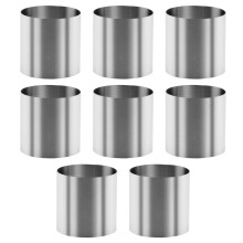 Hoypeyfiy 8 Pcs 1.9in Stainless Steel Mini Cake Ring Cake Molds Non Stick Mousse Mould Mousse Cheese Cooking Rings Tart Ring Round Sushi Mold Baking