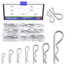 Glarks 110Pcs 304 Stainless Steel Hairpin R Clips Assortment Kit for Automotive, Mechanics, Car Garage, Power Equipment, Cars, Trucks, Lawn Mower
