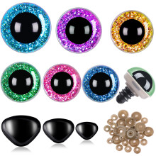 SANNIX Pack of 90 12-30 mm Safety Eyes and Safety Noses, Large Safety Eyes for Crochet Animals