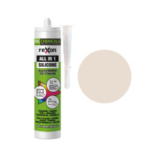 REXON All in 1 silicone sealant - Light Beige - sanitary, bathroom & kitchen - exterior and interior use - anti-mould and waterproof (290 ml)