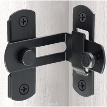 Litensh 90 Degree Right Angle Flip Sliding Stainless Steel Door Bolt Latch Lock for Gate Barn Window Wine Cabinet Bathroom Garage Garden Matte Black