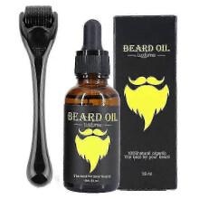 Beard Growth Kit, Beard Derma Roller, 0.5mm Derma Roller/beard Oil for Facial Hair Growth, for Men And Dads, Grooming Tool To Grow A Beard-facilitates