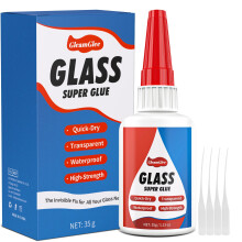 35g Glass Glue, Instant Ultra Strong Super Glue for Glass - Waterproof, Clear, Adhesive Repair Acrylic, Mirror, Crystal, Craft and More