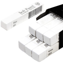 6pcs Square White Soft Pastel Set Professional Artist's Sketching Chalk Pastels Sticks Oil Painting Kit Art Crayons Non Toxic Individual Color