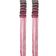 Glitter Tinsel Hairpiece Synthetic Fibre Hair Filament-P red