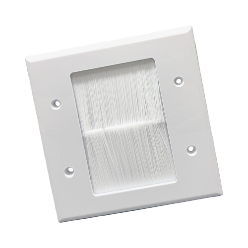 Cable Passthrough Wall Outlet Cable Entry Cover Flush Brush Wall