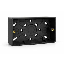 SHPELEC Black Surface Mounted Pattress Box - Single/Double, Stylish and Durable Box for Mounting Electrical Devices, BS 5733 Compliant