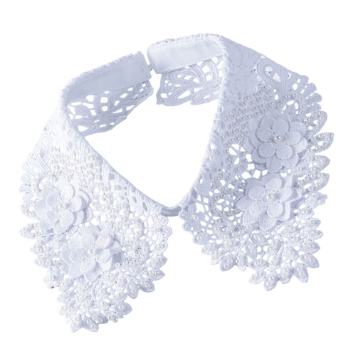 Adorable White Detachable Spread Lapel Collar Accessory-White