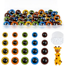MUCUNNIA Safety Eyes 80 PCS 10mm-18mm Safety Eyes for Amigurumi Plastic Craft Colored Safety Eyes for Crochet with Washers Crochet Eyes for Plush