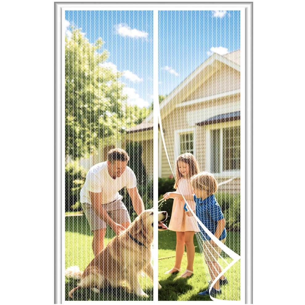 Diker Fly Screens Doors Nets Patio Curtain Insect Mesh For Keeping Out Flies & Bug, Flyscreen French Doors 5051226644009