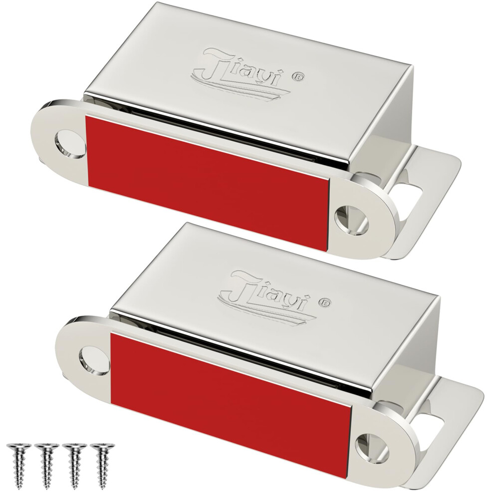 Jiayi Cupboard Magnetic Door Catch 2 Pack Cabinet Door Magnets 14Kg Stainless Steel Cupbord Door Magnetic Catches Heavy Duty Magnetic Cuoboard 5051226646003